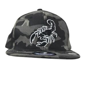 Pit Bull Snapback Green Camo Hat Cap w Black Embroidered Scorpion NEW